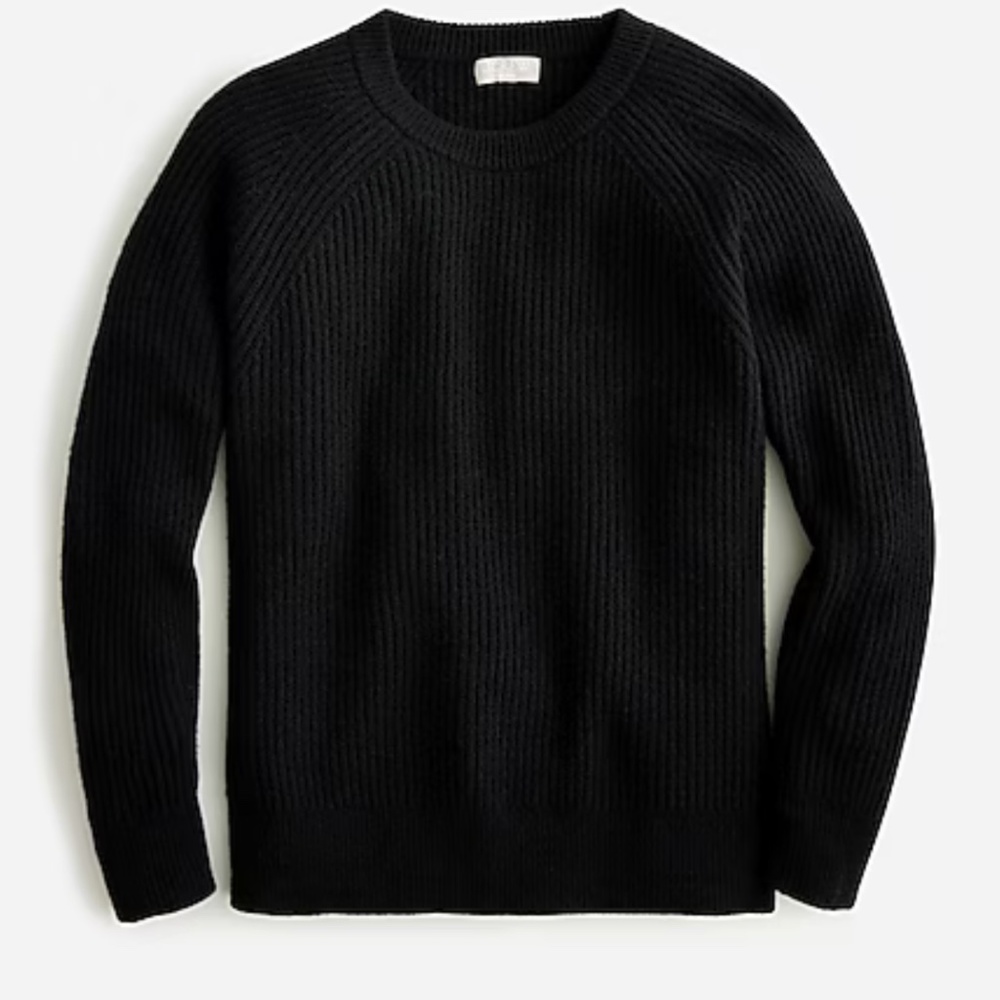J. Crew Ribbed cashmere oversized crewneck sweater